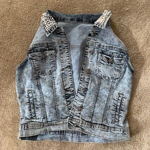 Papaya bedazzled vest